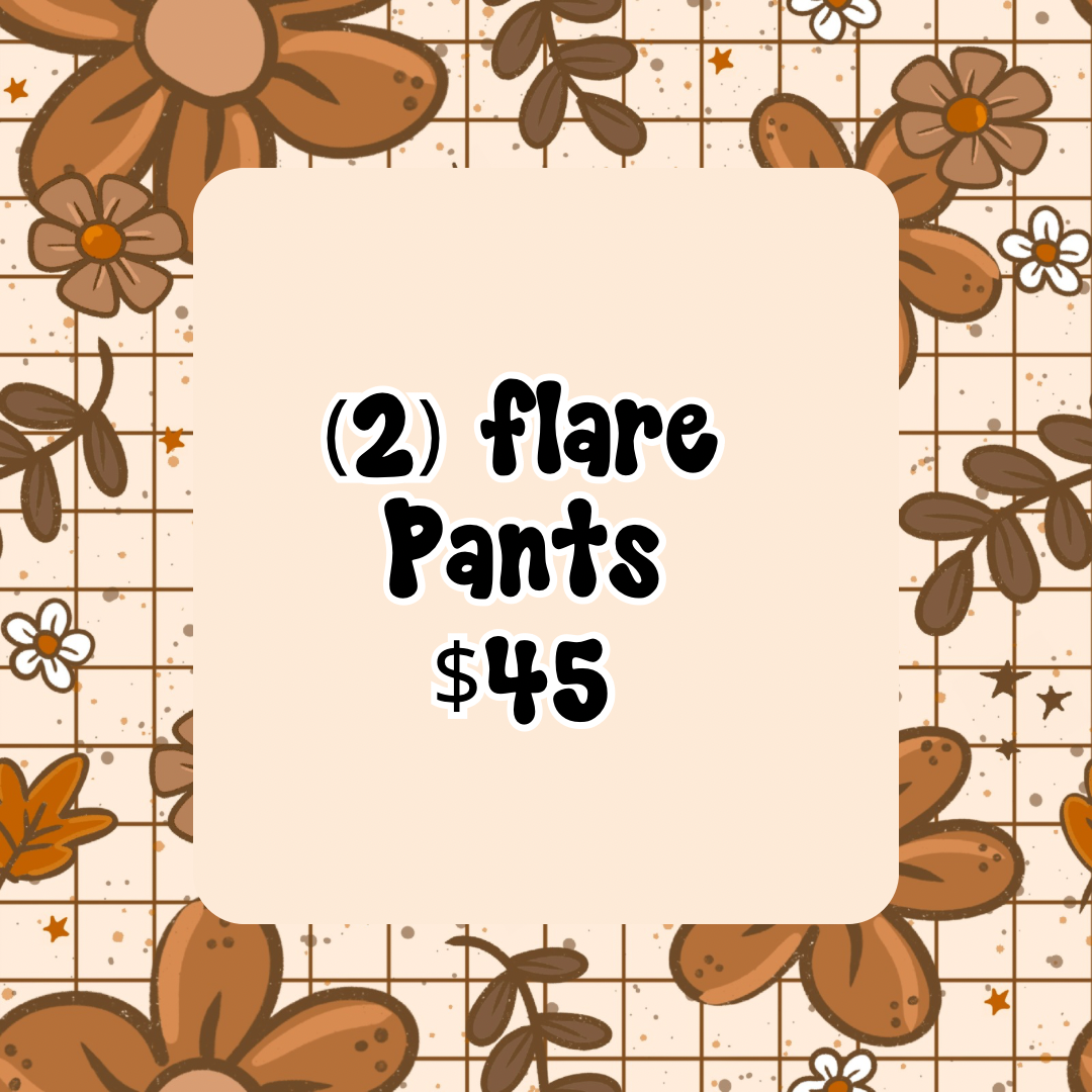 (2) flare pants