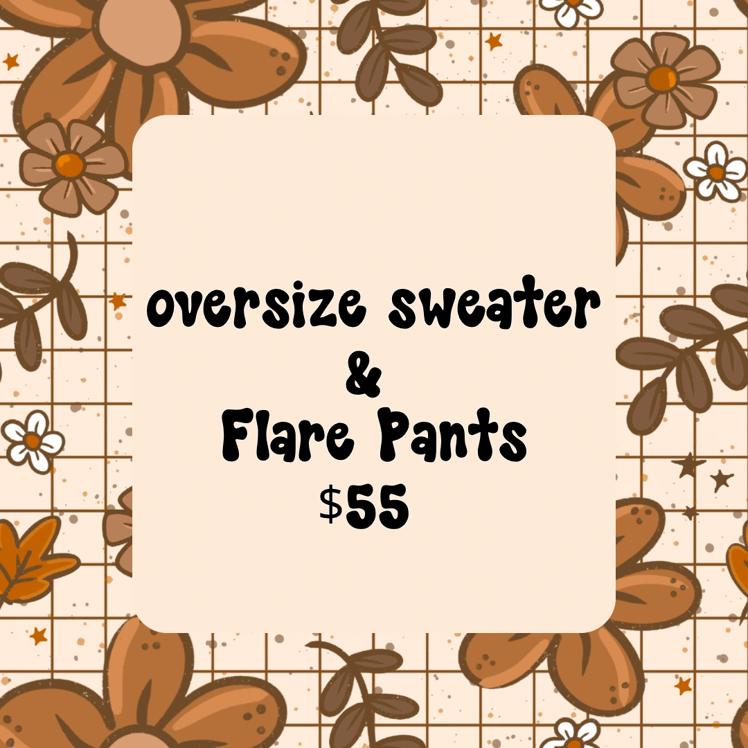 Oversize Sweater & Flare Pants