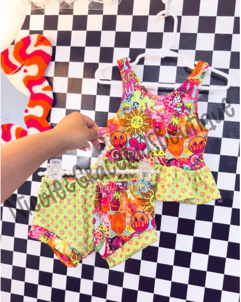 Paisley Top & Shortie Set