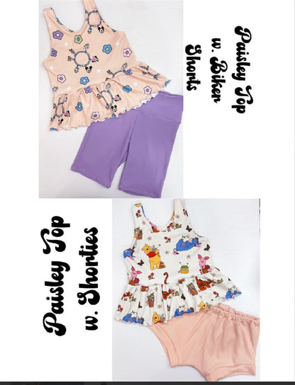 Paisley Top w. Biker shorts