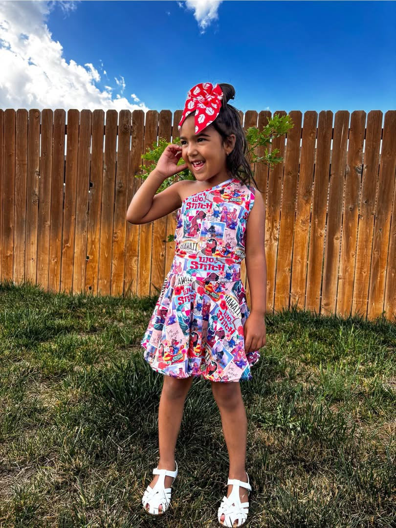 One Shoulder Tank & Twirl Skirt