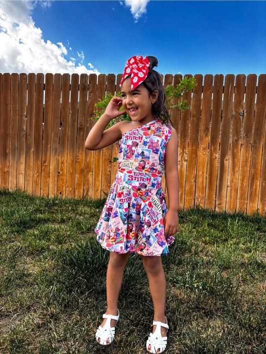 One Shoulder Tank & Twirl Skirt