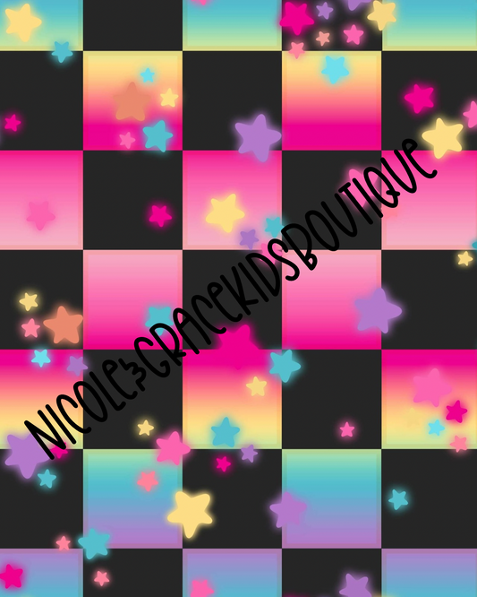 Rainbow Stars Checkered